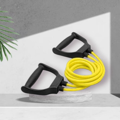 SRD JH89-EHD toning tube Elastic Resistance Fitness (BLACK YELLOW) Resistance Tube(Yellow)
