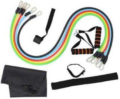 KRUNALEXERCISE Resistance 11 Pcs Portable Fitness Exercise Bands with Handles Training -A54 Resistance Tube(Multicolor)