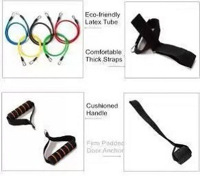 Daizicreation (11pcs) 11 PC Latex Resistance Band Strength Training Bands Resistance Tube(Multicolor)