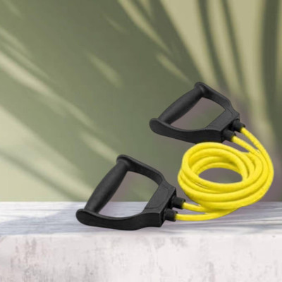 SRD SJS-8FW Toning Resistance Elastic Rubber (BLACK YELLOW) Resistance Tube(Yellow)