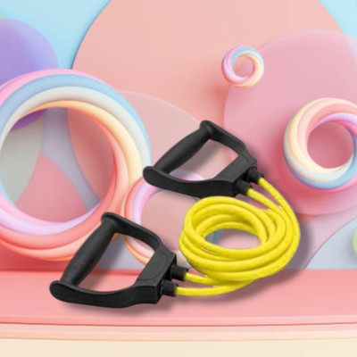 Aoriyon JD-5H training tube home workout muscle(BLACK YELLOW) Resistance Tube(Yellow)