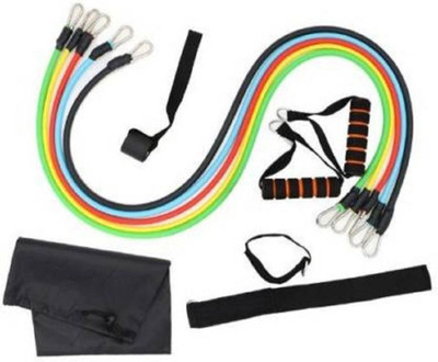 ALORNOR Resistance 11 Pcs Portable Fitness Exercise Bands with Handles Training -C54 Resistance Tube(Multicolor)