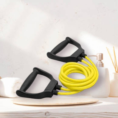 Aoriyon JH-D9UH Toning Tube Elastic Rubber Exercise (BLACK YELLOW) Resistance Tube(Yellow)