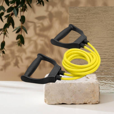 Aoriyon H-S8R Toning Tube Elastic Rubber Fitness (BLACK YELLOW) Resistance Tube(Yellow)