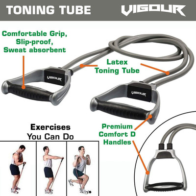 KinetiFlex Double Toning Tube Full Body Home Gym Resistance Tube Resistance Tube Resistance Tube(Latex)