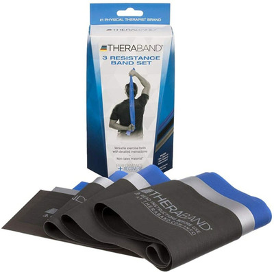 Theraband Resistance Bands Set, Professional Non-Latex Elastic Band 5 FEET Resistance Tube(Green, Red, Silver, Black, Pack of 1)