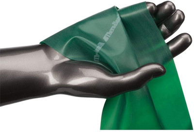 Theraband Heavy Resistance Exercise Band Latex Bands - 5 ft length - Polybag Resistance Tube(Green)