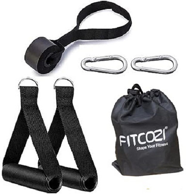 Fitcozi Resistance Band Handle Foam Door Anchor Carabiner Hooks Resistance Tube(Black)