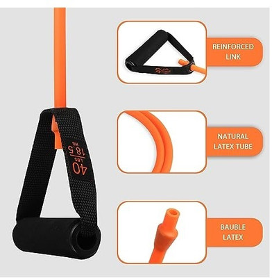 Fitcozi Tube for Exercise & Stretching Resistance Band Resistance Tube(Orange)