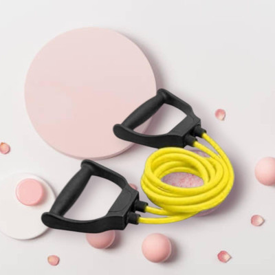 SRD LK0S8-SJ Double Toning Exercise Resistance Tube (BLACK YELLOW) Resistance Tube(Yellow)