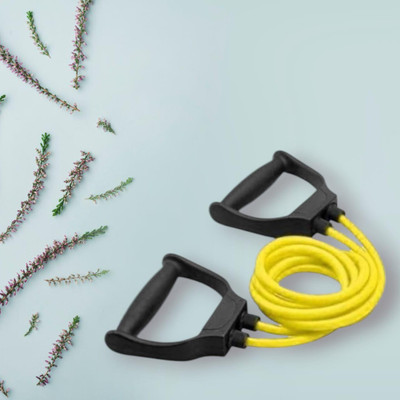 SRD DH-DH7C toning tube Elastic Resistance Fitness (BLACK YELLOW) Resistance Tube(Yellow)