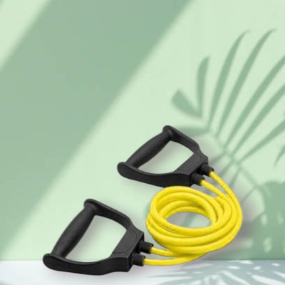 SRD F9-DJE Toning tube Resistance Fitness Exercise (BLACK YELLOW) Resistance Tube(Yellow)