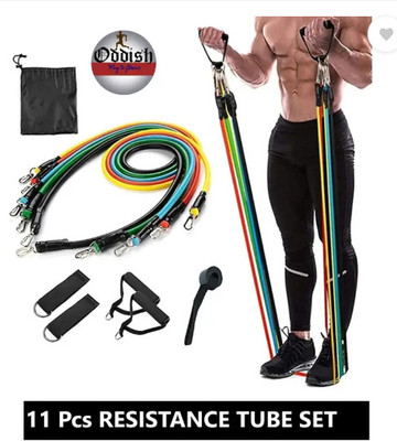 womenworld 11 in 1 Resistance Bands Set for Exercise, Stretching, Resistance Tube(Multicolor)
