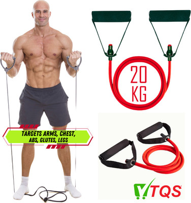 TQS Toning Resistance with Single Toning Tube Tube Exercise Band Resistance Tube(Black, Red)