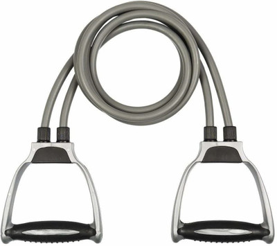 IRONCORE KN Tube with D Handle for Exercise Workout Fitness Pulling Rope (Gray) Resistance Band(Pack of 1)