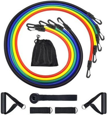 GJSHOP Exercise Resistance Band TubeHome Gym Workout stretching Power Lifting toning tube Resistance Tube(Multicolor)