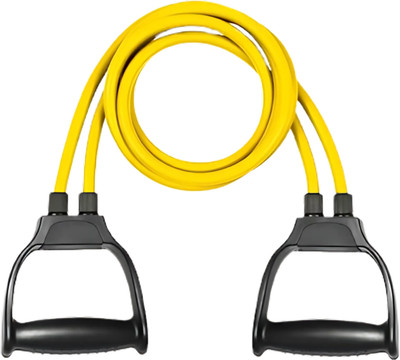 AMETHYST SKY PowerFlex Dual-Tube Resistance Band with Ergonomic Anti-Slip Handles Resistance Tube(Yellow)