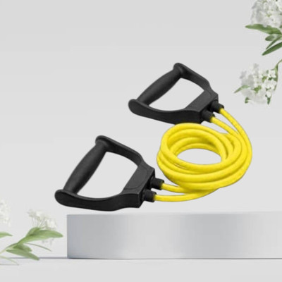 Aoriyon U3S-F Double Toning tube with Handles15 kg(BLACK YELLOW) Resistance Tube(Yellow)
