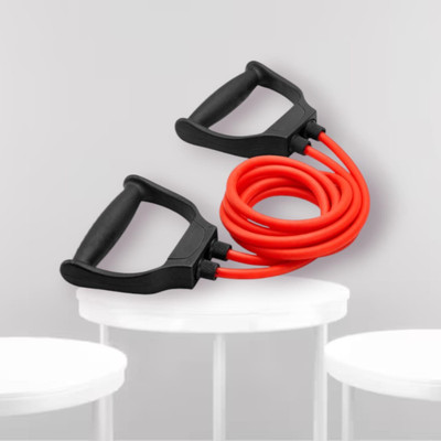 SRD IJI-EH Double Toning Tube-10 kg-Medium(BLACK RED)ube (BLACK RED) Resistance Tube(Mulicolour)