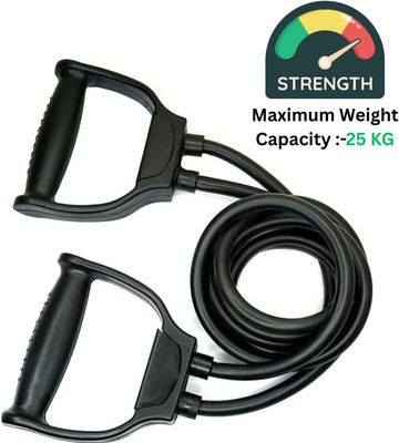 GJSHOP Double Toning Resistance Tube Pull Rope Elastic Rubber Exercise Band Resistance Tube(Black)