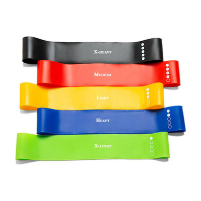 Kostech Resistance Loop Bands for Legs and Hand -5 Set Loop Elastic Belt Round Rubber Resistance Tube(Red, Blue, Black, Yellow, Green)
