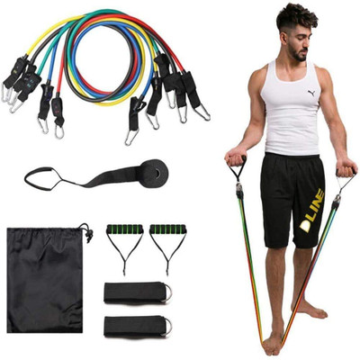 ANITA CREATIONS 11 pc resistance band Resistance Tube(Multicolor)