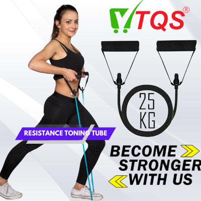 Top Quality Store Toning Resistance Tube With D Handle For Home And Gym Workout For Arms, Resistance Tube(Multicolor)