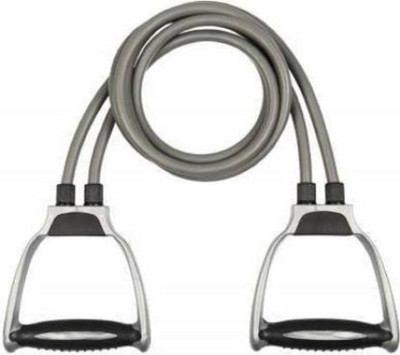 DHEER Double Toning Tube Resistance Exercise Bands with Foam D-Handles Resistance Tube(Grey)