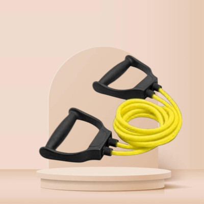 SRD KQ-3W Double Toning tube with Handles15 kg(BLACK YELLOW) Resistance Tube(Yellow)