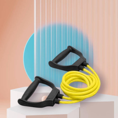 SRD JHD-99D Toning Tube Elastic Rubber Exercise (BLACK YELLOW) Resistance Tube(Yellow)