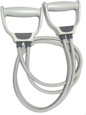abcdeyes Double Tube Resistance Band Rope Stretching Tubes Latex for Men and Women Resistance Tube(Grey)