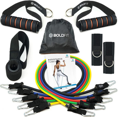 BOLDFIT Set For Men Women Gym Workout Equipment For Exercise Stretching Resistance Tube(Multicolor)