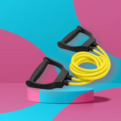 Aoriyon BH-S9H Toning Tube Elastic Rubber Exercise (BLACK YELLOW) Resistance Tube(Yellow)
