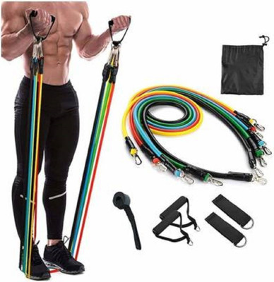 ALORNOR 11pcs set Pull Rope Fitness Exercises Resistance Bands Latex Tubes (Multicolor)1 Resistance Tube(Multicolor)