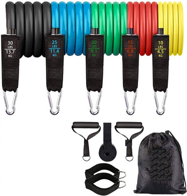 Pheonix Resistance Tube Set Exercise and Stretching & Full Body Exercise Resistance Tube(Multicolor)