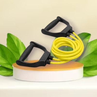 Aoriyon U-UY88 toning tube Elastic Resistance Fitness (BLACK YELLOW) Resistance Tube(Yellow)