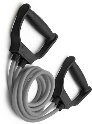 Suviksha fashion Double Resistance Band Toning Tube Exerciser with D Handle Gym Exercise Tube Resistance Tube(Grey)