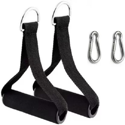 Fitcozi 2 Pcs Cable Machine Handle Resistance Band Handles with 8mm Snap Hooks Resistance Tube(Black)