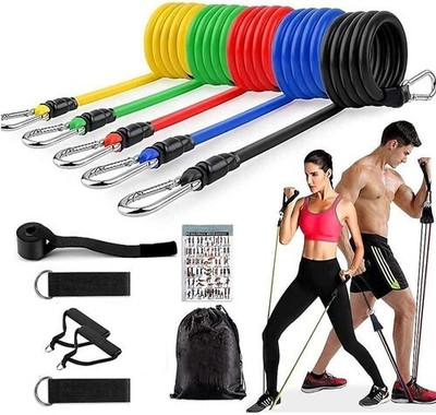 Oddish Resistance Tube Band with Sturdy Handles, Door Anchor Resistance Tube(Black, Blue, Red, Green, Yellow)