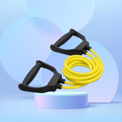 Aoriyon HE-2W Fitness Exercise Resistance Tube(BLACK YELLOW) Resistance Tube(Yellow)