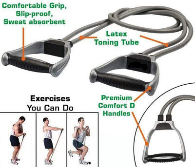 ResiTech Double Toning Resistance Tube Resistance Tube(Grey)