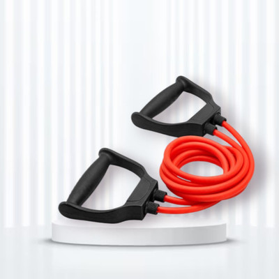 SRD HE-2W Toning Resistance Tube | Rubber Exercise Band for Stretching (BLACK RED) Resistance Tube(Mulicolour)
