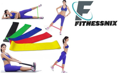fitnessmix Resistance Loop Bands for Leg and Hand - 5 Set Resistance Tube(Multicolor)