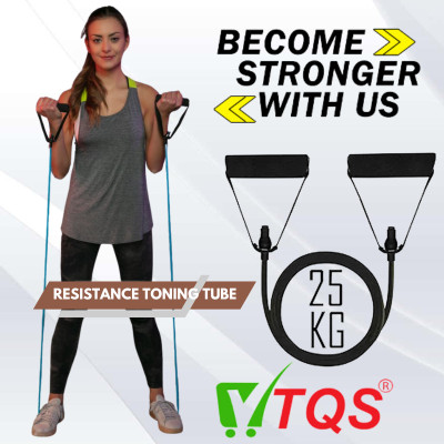 Top Quality Store Resistance Tube With D Handle For Home And Gym Workout Resistance Tube(Multicolor)
