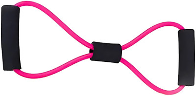 DOERSHAPPY Ergonomic Pink Figure 8 Resistance Tube with Foam Cushions Resistance Tube(Pink)