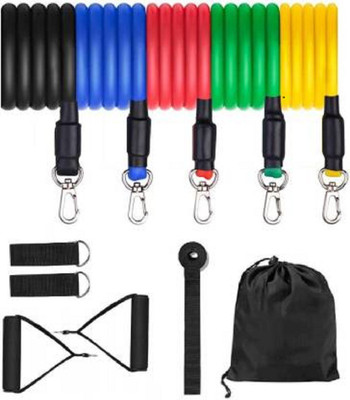 Avomaa Pull Rope Double Stretching Tube Latex Fitness Band Toning Tube@855 Resistance Tube(Multicolor)