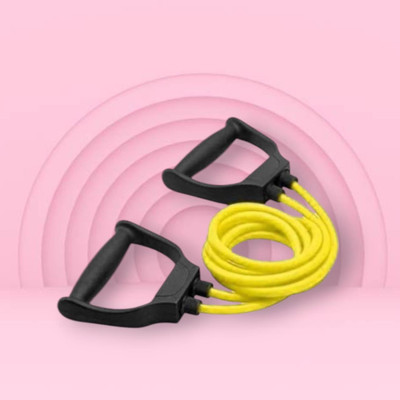 SRD OD-DSE Handles, Portable Toning Tubes (BLACK YELLOW) Resistance Tube(Yellow)