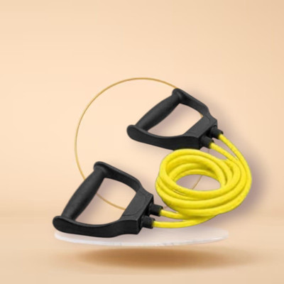 SRD D9-SJO toning tube Elastic Resistance Fitness (BLACK YELLOW) Resistance Tube(Yellow)
