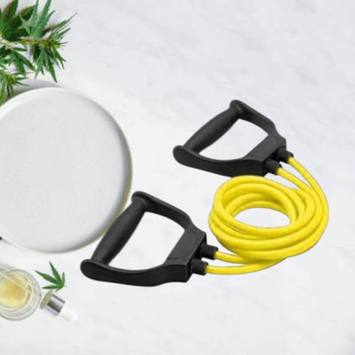 Aoriyon QOD-D8JG Toning tue raining and Muscle Building (BLACK YELLOW) Resistance Tube(Yellow)