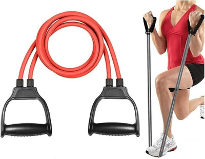 AcuFitness Double Toning Resistance Tube Heavy Quality Pull Rope Elastic Rubber Exercise Resistance Tube(Multicolor)